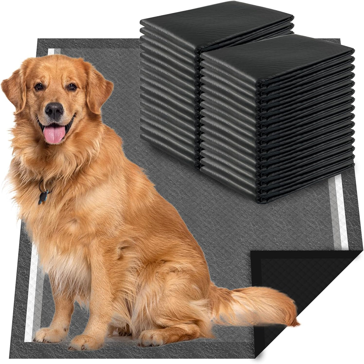 Charcoal Dog Pee Pads Extra Large 28“x34”, Puppy Pads XL 30 Count, Potty Pads for Dogs, Disposable