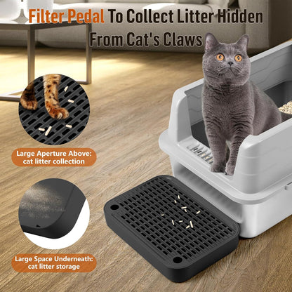Cat Litter Box Ramp Mat with Filter Function, Cat Step Pedal Stool for Self-Cleaning Litter Box