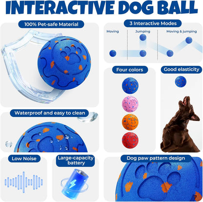 Dog Balls: Interactive Dog Ball Auto Rolling - Interactive Dog Toys for Aggressive Chewers - Bouncy