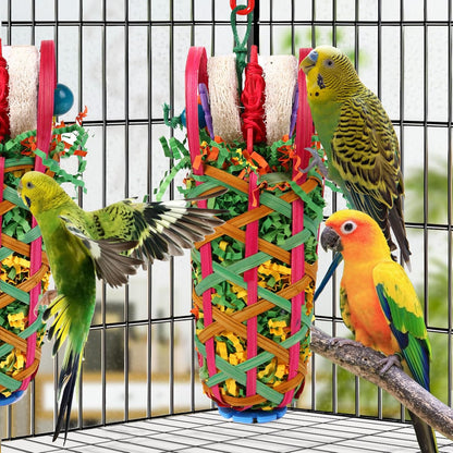 Kyouki Parakeets Toys, 2 PCS Bird Chewing Toys – Perfect for Cockatoos, Conures, Love Birds, Small