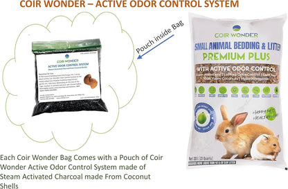 Small Animal Bedding – 20 Liter – Natural Coco Chip Substrate with Activated Charcoal Odor Control