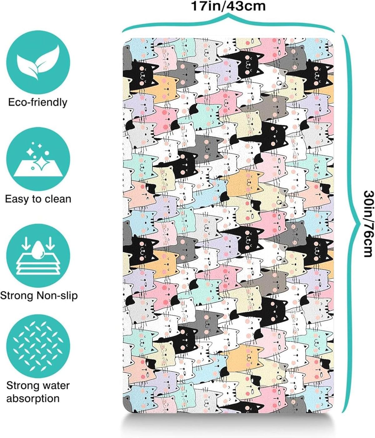 Pet Feeding Mat for Floors Waterproof Dog Mat for Food and Water Absorbent Quick Dry Non Slip mat