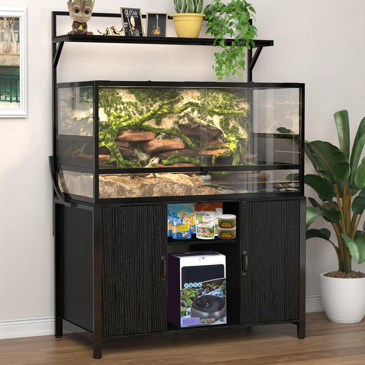GDLF Reptile Tank Stand Terrarium Stand with Cabinet for Accessories Storage 48" X 24" Tabletop