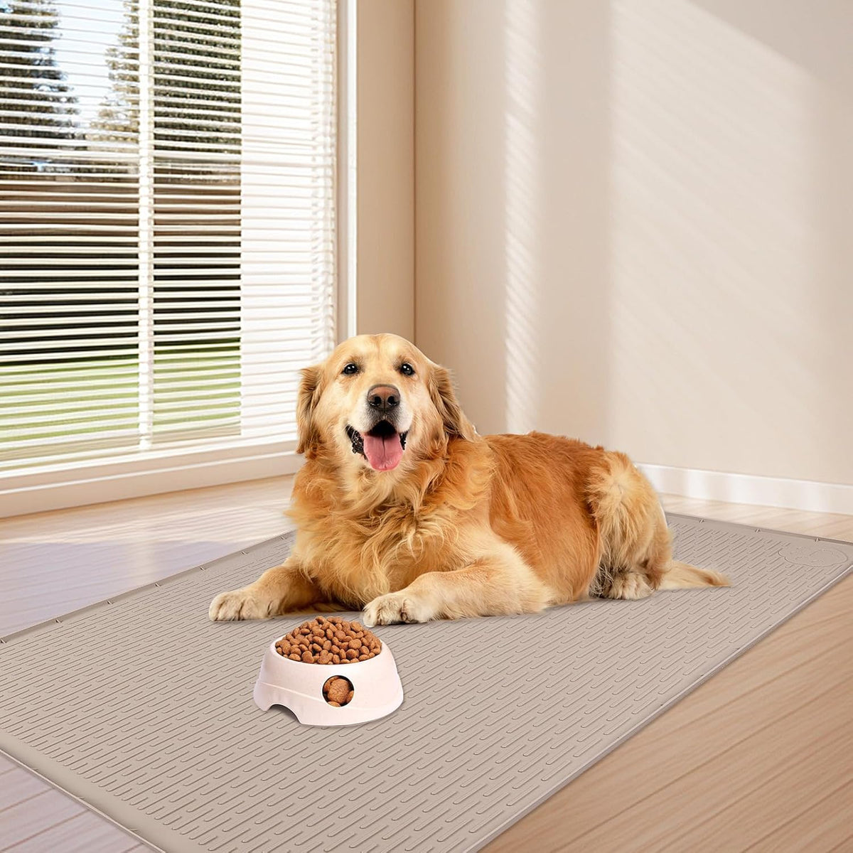 Dog Food Mat, Extra Large 40" x 28" Silicone Pet Feeding Mat for Small, Medium, and Large Pets