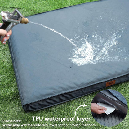 Outdoor Dog Bed for Small Dogs, Waterproof Dog Crate Bed for Small Dogs, Orthopedic Egg Crate Foam