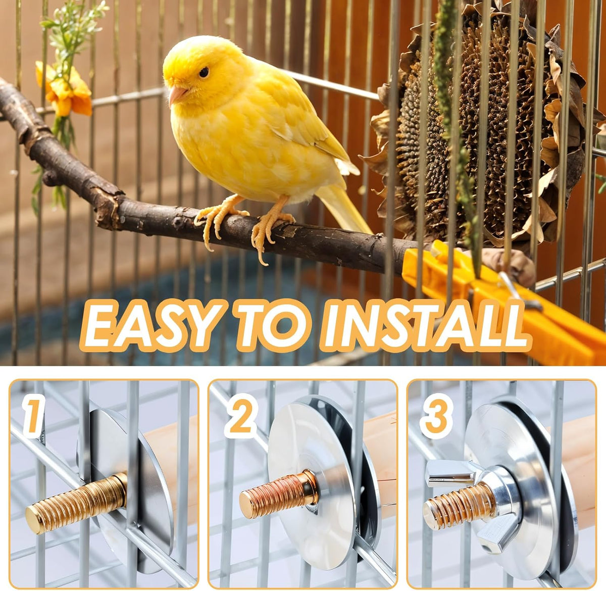Bird Perch Platform Stand Wooden Parrot Perch Corner 5.9 Inches Fan Shape Playground Cage