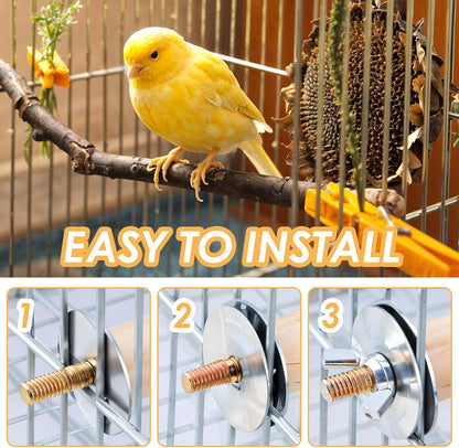 Bird Perch Platform Stand Wooden Parrot Perch Corner 5.9 Inches Fan Shape Playground Cage