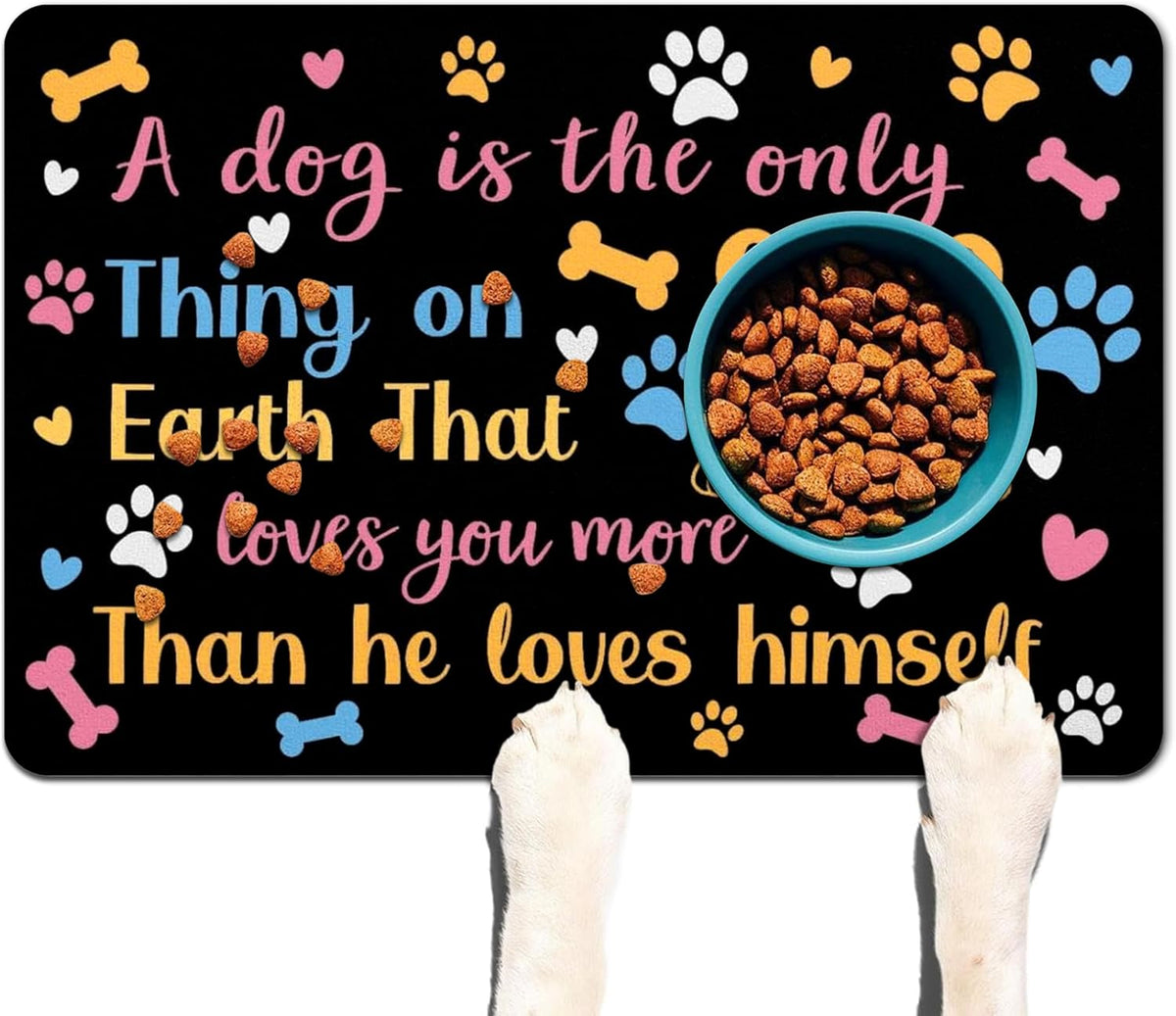 Pet Feeding Mat for Floors Waterproof Dog Mat for Food and Water Absorbent Quick Dry Non Slip mat