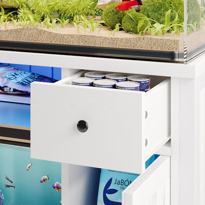 75 Gallon Fish Tank Stand with LED Light & Power Outlets, 55-75 Gallon Aquarium Stand with 2