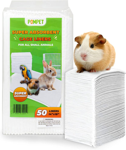 14"" X 18"" Disposable Guinea Pig Cage Liners 50 PCS, Rabbit, Hedgehog, Hamster, Chinchilla, Cat