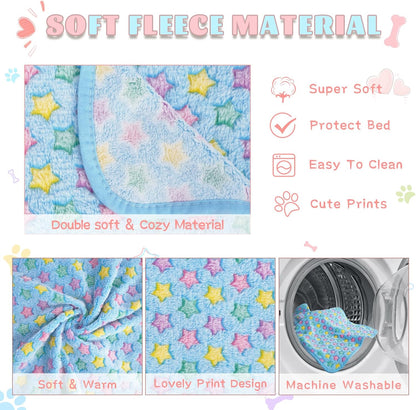 6 Pack Guinea Pig Cage Liner, Washable Guinea Pig Fleece Blankets Beding Accessories, Flannel Throw