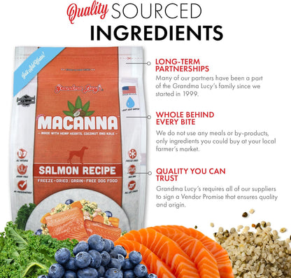Grandma Lucy's Macanna Freeze Dried Grain Free Salmon Recipe Dog Food 1 Lbs, Model Number: