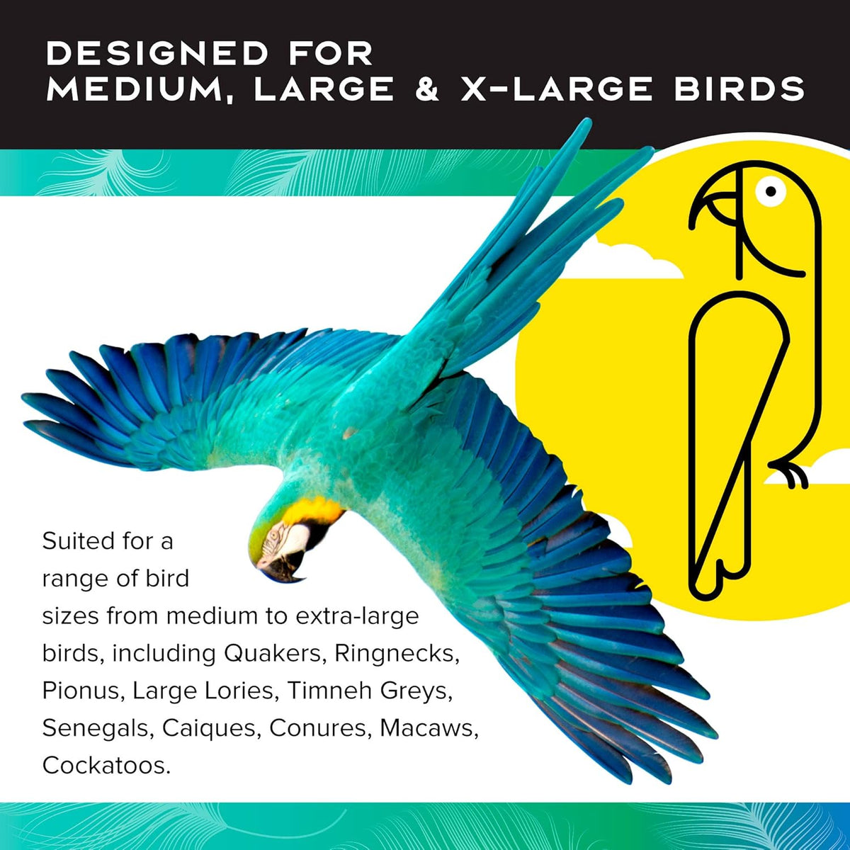 Featherland Paradise - Hanging Buffet Ball - Interactive Bird Toy and Treat Dispenser - Creative