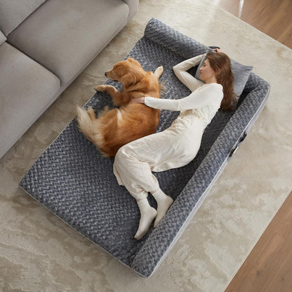 BFPETHOME Orthopedic Dog Beds for Extra Large Dogs, Waterproof Sofa XXL Dog Bed with Sides
