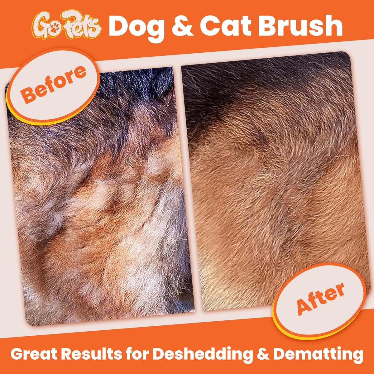 GoPets 2-Sided Dematting & Deshedding Comb for Dogs & Cats, Versatile Undercoat Detangler Brush for
