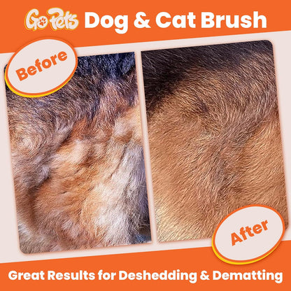 GoPets 2-Sided Dematting & Deshedding Comb for Dogs & Cats, Versatile Undercoat Detangler Brush for