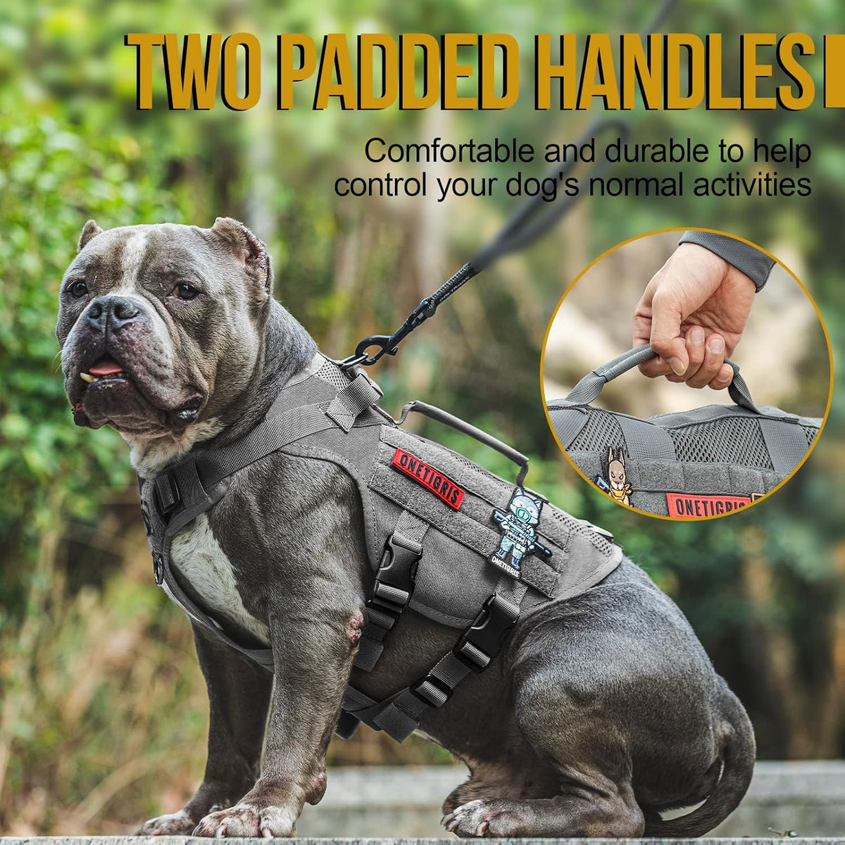 OneTigris Tactical Dog Harness for Small Dogs, No Pull Small Dog Vest Harness with Handles