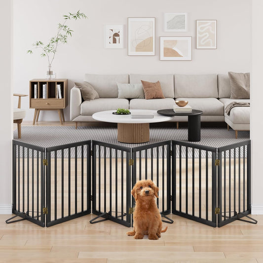 Extra Wide Dog Gate 110 inches Wide, Freestanding Pet Gate for The House Doorway, Pet Puppy