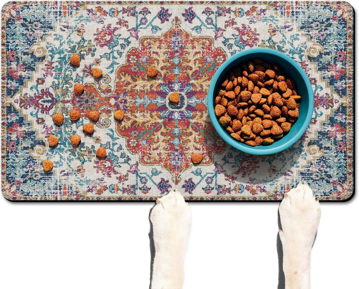 Pet Feeding Mat for Floors Waterproof Dog Mat for Food and Water Absorbent Quick Dry Non Slip mat