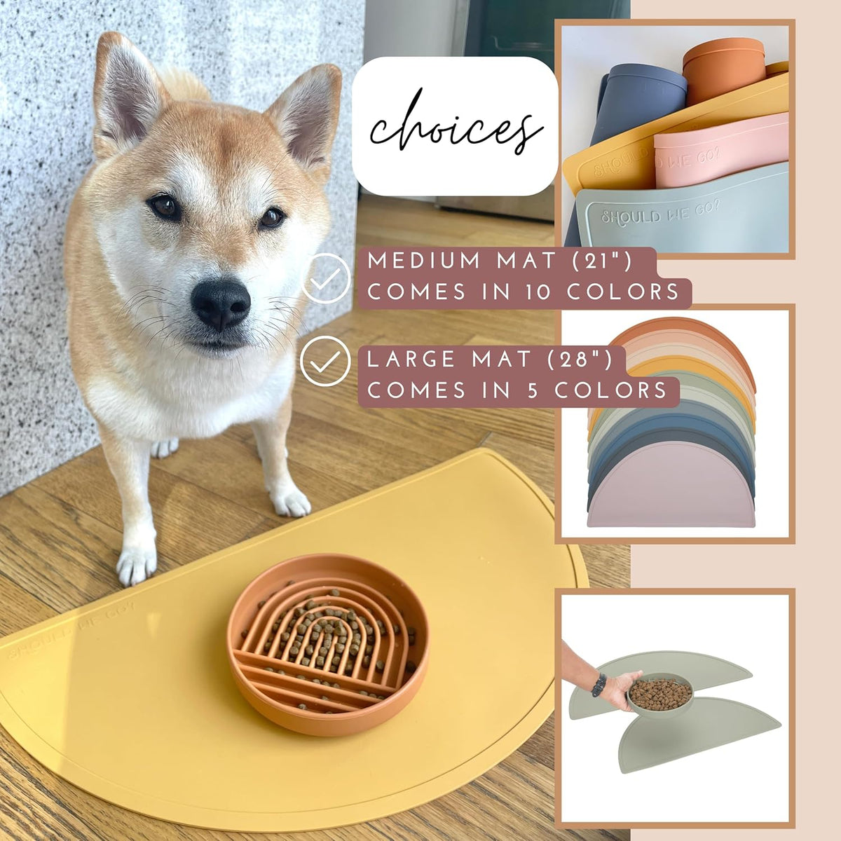 Waterproof Silicone Pet Food Mat - Non-Slip, Spill-Proof Feeding Mats for Floors, Raised Edge