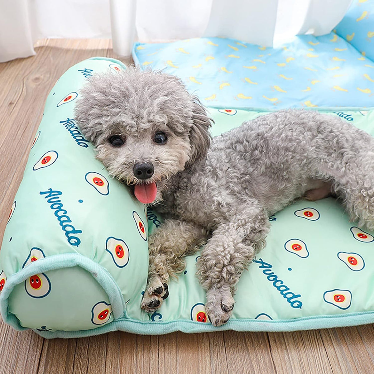 PUMYPOREITY Cooling Dog Mat, Self-Cooling Pad for Dogs & Cats, Blue, Medium, 15.7 x 23.6 x 1.9