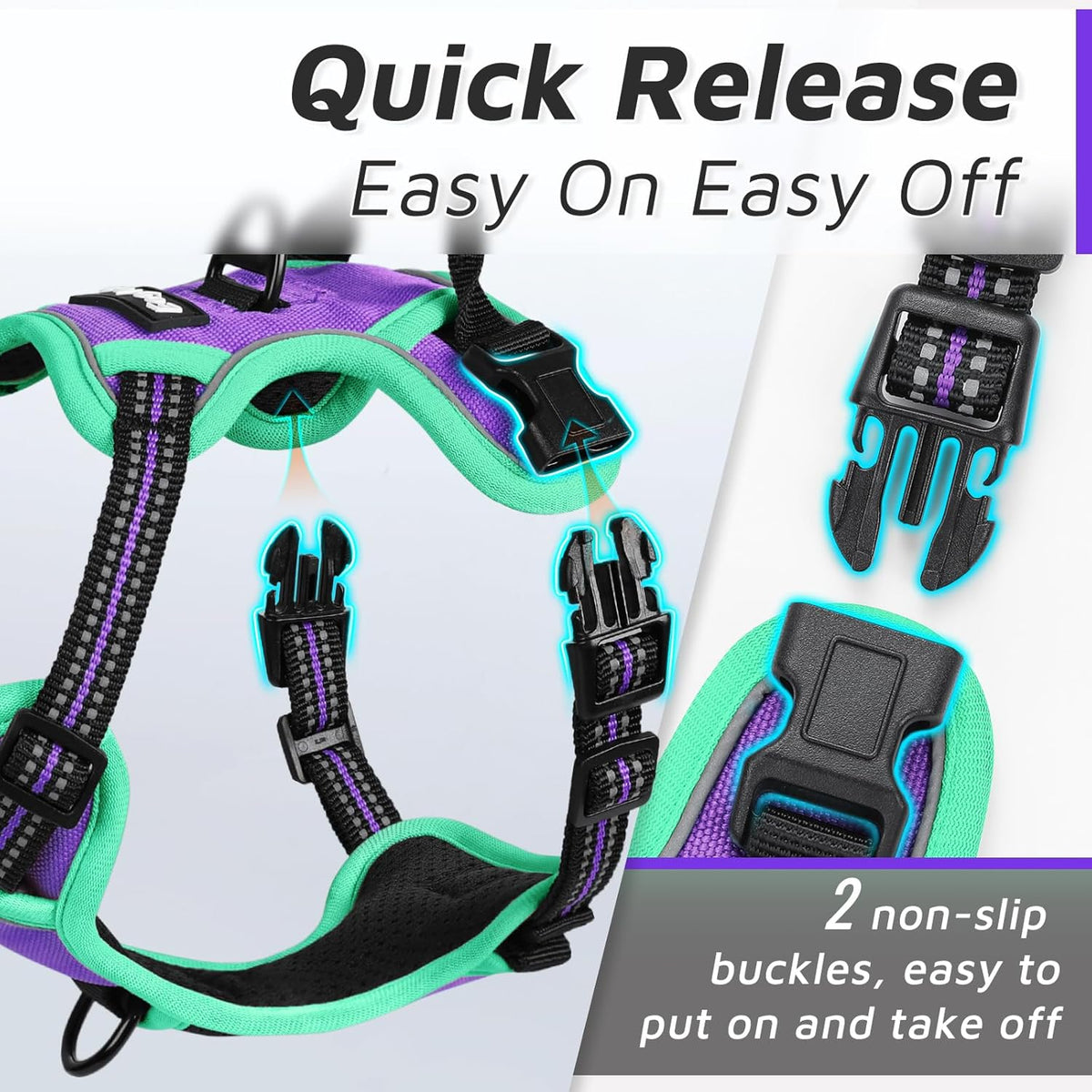 Eagloo Small Dog Harness No Pull, Service Vest with Reflective Strips and Control Handle