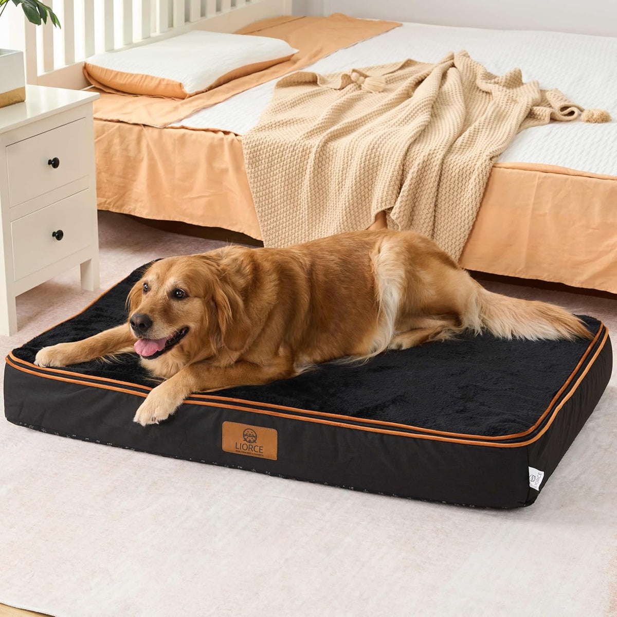 Orthopedic Memory Foam XXL Dog Bed - 6" Thick Beds for Extra Large Sized Dog - Waterproof Removable