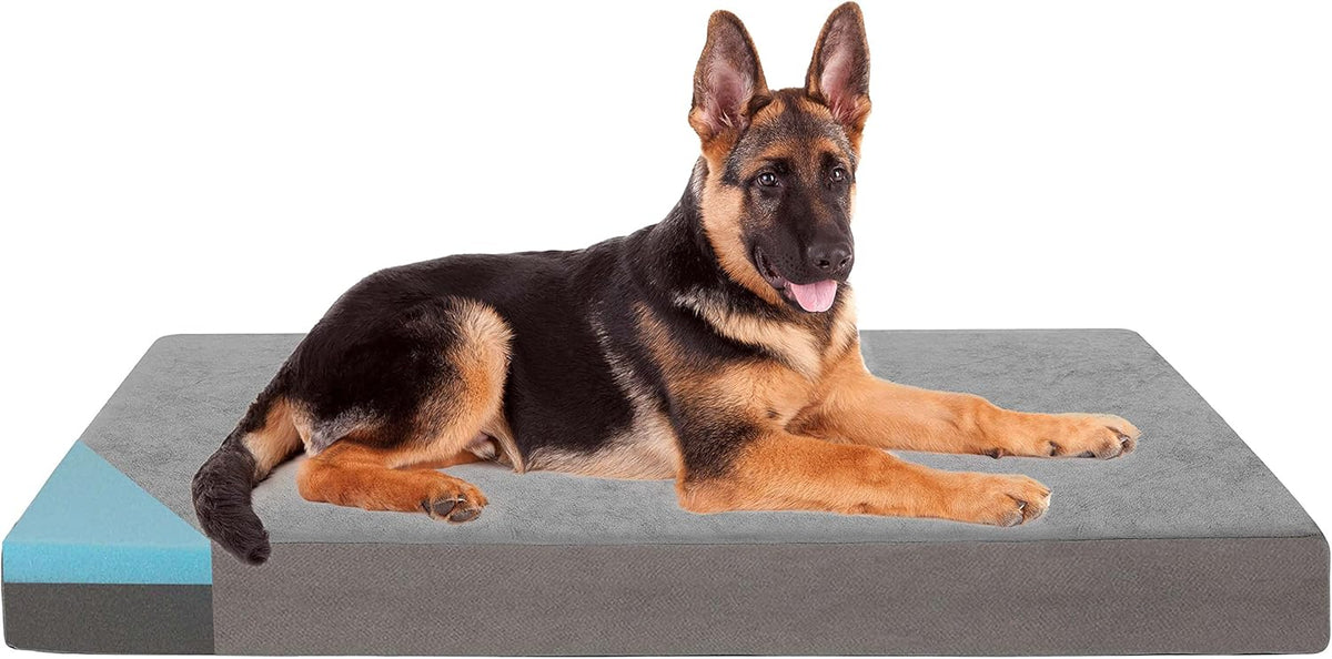 Orthopedic Memory Foam Dog Bed for Large Dogs, Cooling Dog Beds -Waterproof Pet Bed Mats for Crate