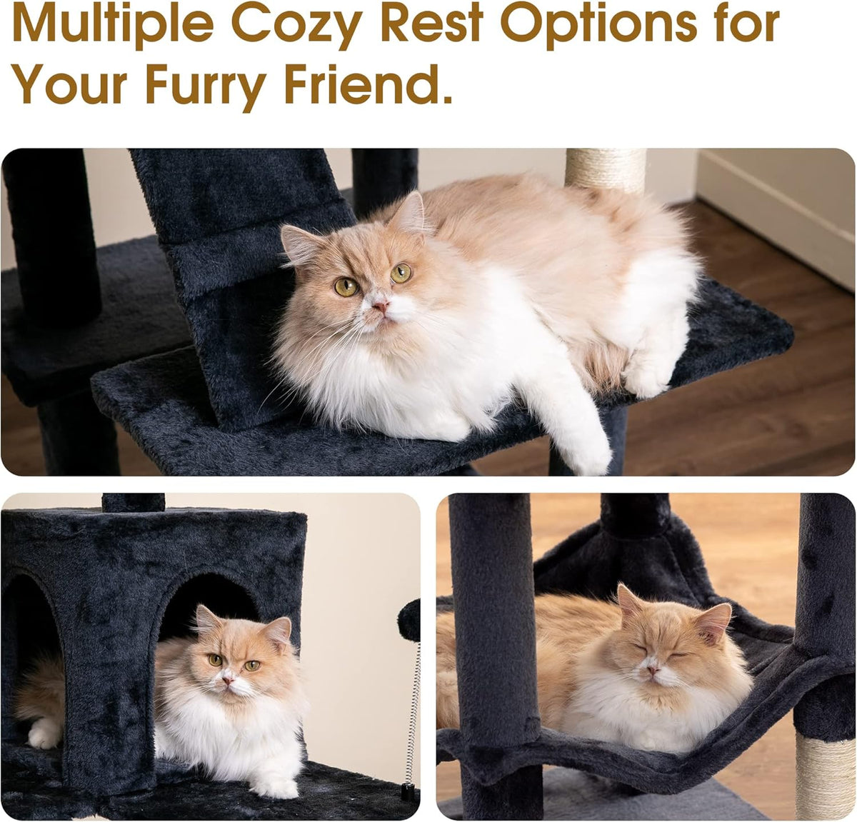 MWPO 70.1-Inch Large Cat Tree, Multi-Level Tall Cat Tower for Indoor Cats, Plush Cat Condo with Big