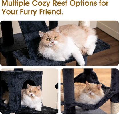 MWPO 70.1-Inch Large Cat Tree, Multi-Level Tall Cat Tower for Indoor Cats, Plush Cat Condo with Big