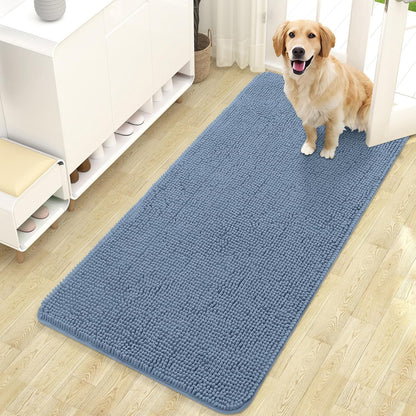 OLANLY Dog Door Mat for Muddy Paws 47x24, Absorbs Moisture and Dirt, Absorbent Non-Slip Washable