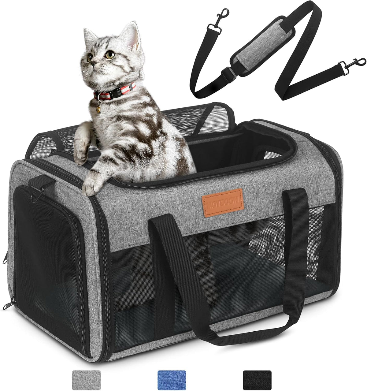 PETUX TSA Approved Pet Carrier in Cabin, 17"x11"x9.5" Soft Cat Carriers for Small Cat up to 12 lb