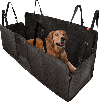 Lusso Gear Dog Car Seat Cover for Back Seat - 100% Waterproof Dog Hammock - Padded Headrest and