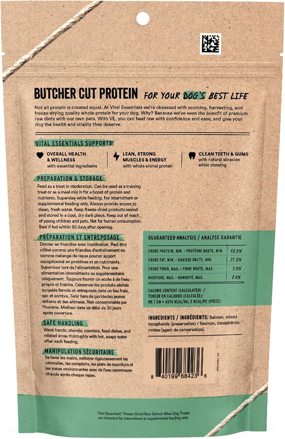 Vital Essentials Salmon Bites Dog Treats, 5 oz | Freeze-Dried Raw | Single Protein | Premium