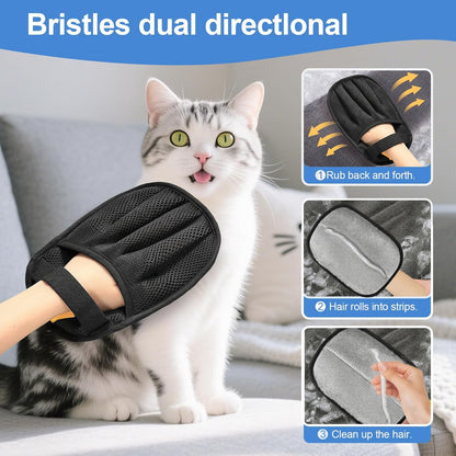 Pet Hair Removal Tool for Cats & Dogs, 2025 New Upgraded Electrostatic Gloves for Pet Hair
