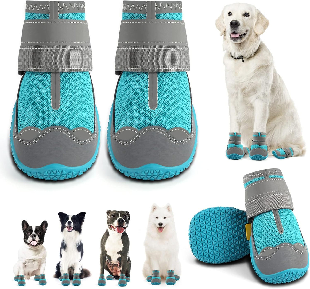 Dog Shoes for Small Dogs, Dog Boots & Paw Protectors for Hardwood Floors, Outdoor Dog Booties for