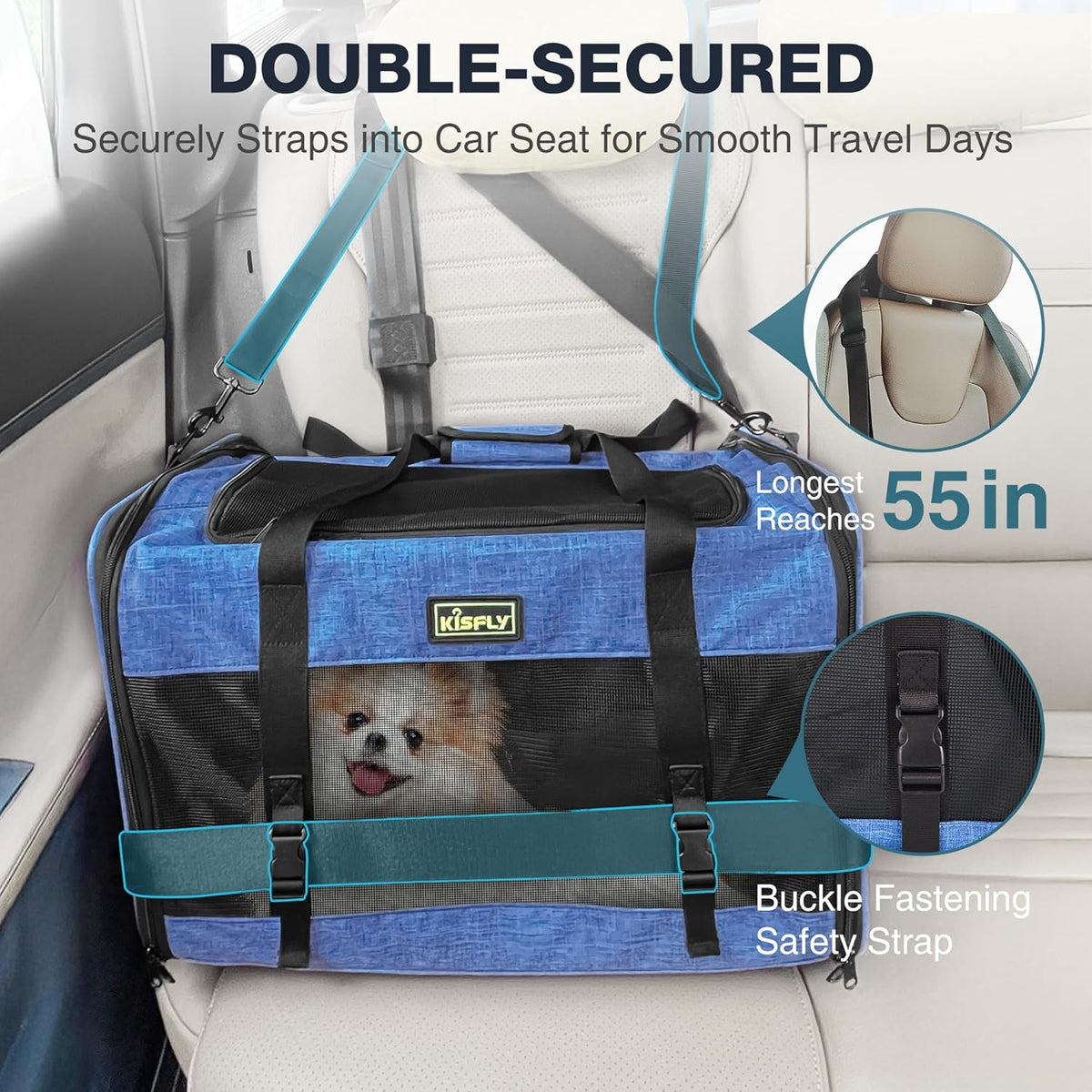 Dog Carriers for Small Dogs, Large Cat & Bunny, Foldable Soft-Sided Pet Travel Bag, up to 25lbs