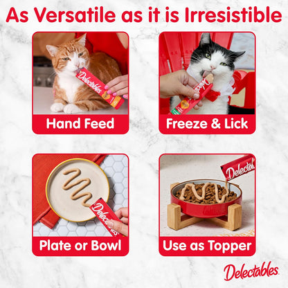 Delectables Squeeze Up Catnip Variety Pack, Creamy Squeezable Puree, Lickable Wet Cat Treats, Grain