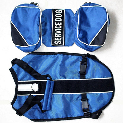Serijoars Dog Vest Harnesses with Saddlebag Backpack for Camping & Travel - Reflective Hound Hiking