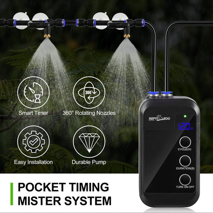 REPTI ZOO Reptile Humidifier, Mini Automatic Misting System for Reptile Terrariums, Rainforest