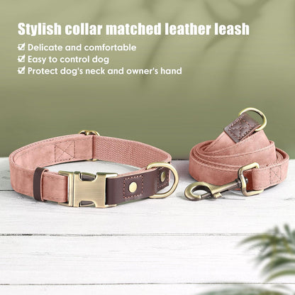 Didog Soft PU Leather Dog Collar for Large Dogs,Classic Adjustable Dog Collars with Quick Release