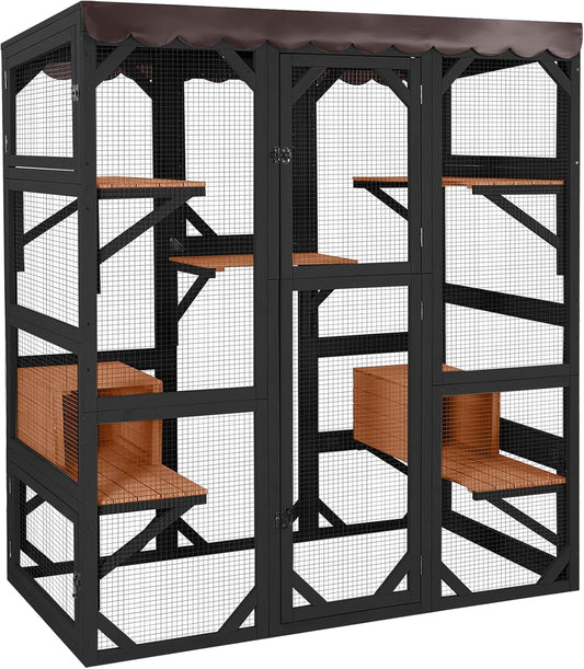 Aivituvin Catio Outdoor Cat Enclosure Large Cat House for Mulitiple Cats Walk in Kitty Cage with