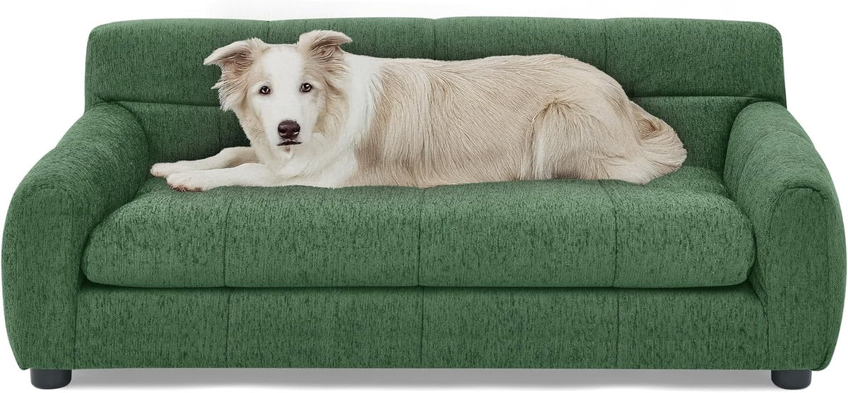 Dog Couch Bed, Mini Sofa for Dogs with Backrest and Armrest, Durable Pet Sofa with Soft Foam