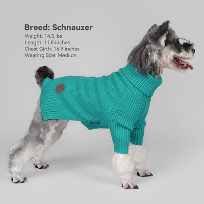 cyeollo Fleece Dog Sweaters for Medium Dogs Male, Stretchy Warm Turtleneck Doggy Clothes for Fall