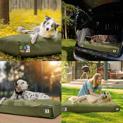 Sytopia 42-Inch Canvas Outdoor Dog Bed, Washable & Waterproof with Chew-Resistant Removable Cover
