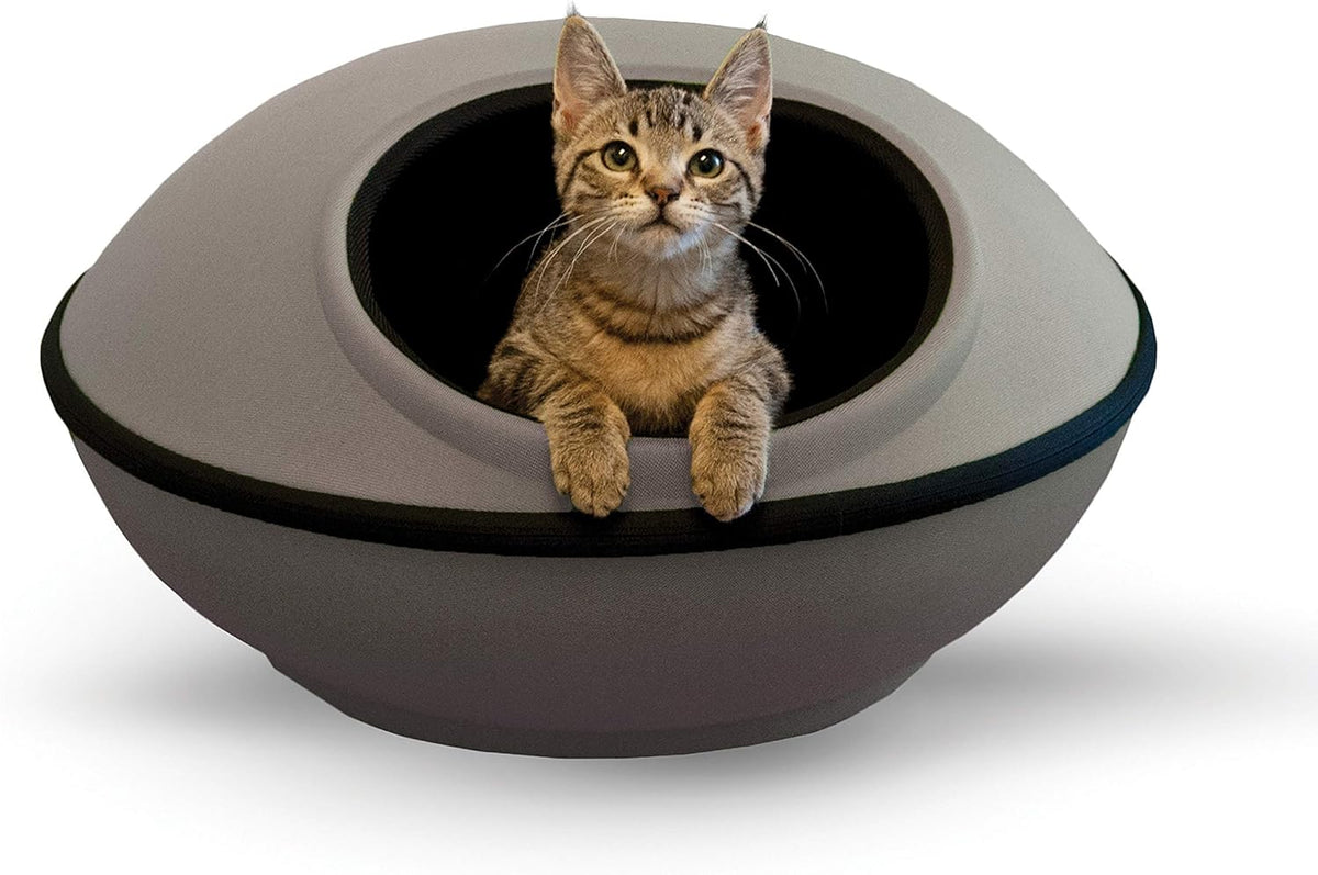 K&H Pet Products Unheated Kitty Mod Dream Pod Cat Bed for Large Cats or Small Dogs, Indoor Covered