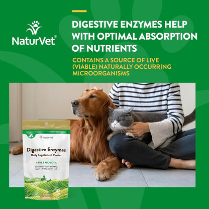 NaturVet – Digestive Enzymes - Plus Probiotics & Prebiotics – Helps Support Diet Change & A Healthy