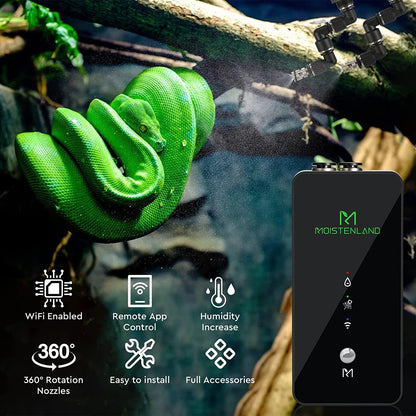 Moistenland WiFi Enabled Reptile Mister for Terrariums, Reptile Misting System for Snake Ball