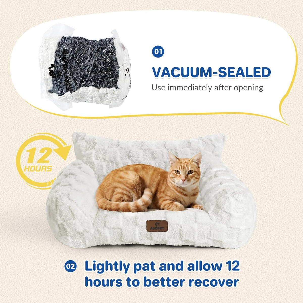 Cat Bed Cats Couch for Puppy and Kitten, Fluffy Pet Couch Small Dog Sofa Bed, Supportive Cat Sofa