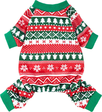 Fitwarm Dog Christmas Outfit, Holiday Pet Clothes for Small Dogs Boy Girl, Festive Pajamas with